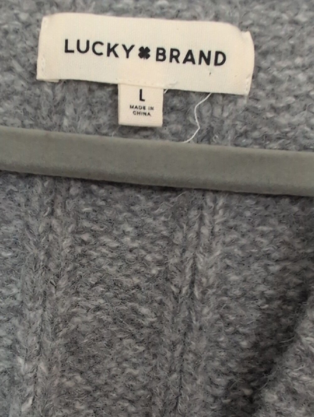 Lucky Brand Gray Cable V-Neck Button Cardigan - Picture 4 of 4